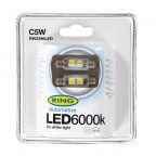 Image for 12V LED (239-C5W) 35LM 6000K ICE WHITE S